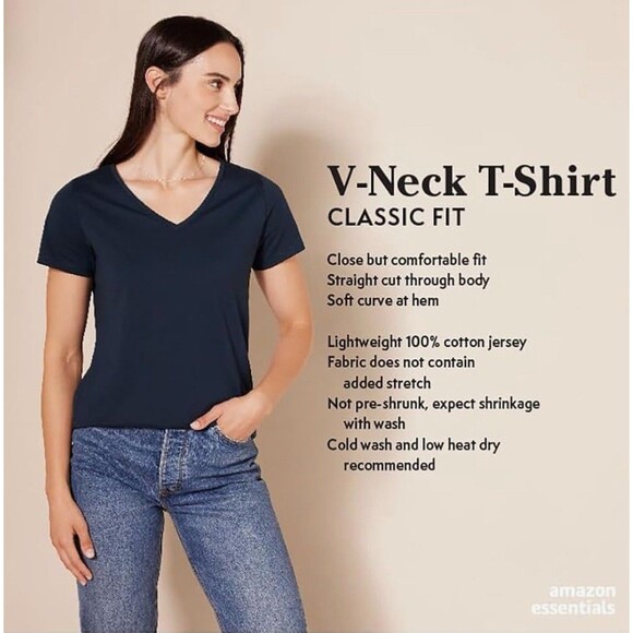 Amazon Essentials Women's Classic-Fit 100% Cotton Short-Sleeve Pack of 2 (XL) - Picture 2 of 3